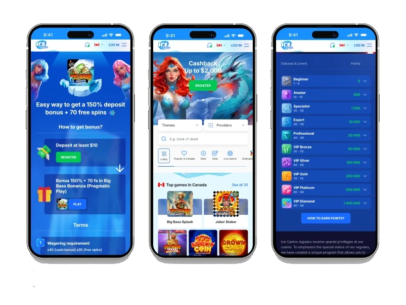 Ice Casino mobile vers